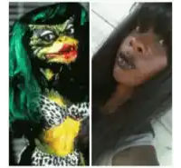 a picture of a gremlin and a picture of a girl