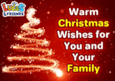 a lucas and friends christmas card with a christmas tree on it
