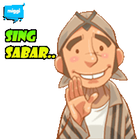 a cartoon of a man with sing sabar written on the bottom