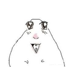 a drawing of a hamster 's face with a triangle in the middle of it .