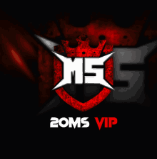 a logo for ms 20ms vip with a crown on it