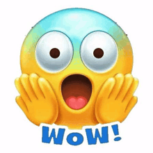 a surprised emoji with its mouth open and hands on its face is holding its face .