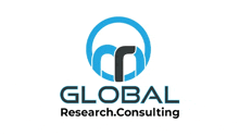 a logo for global research consulting with a blue circle