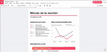 a screenshot of a minute de la reunion page