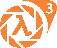 an orange and white circle with the number 3 on it