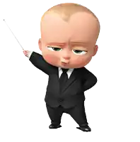 a baby in a suit and tie holding a pointer