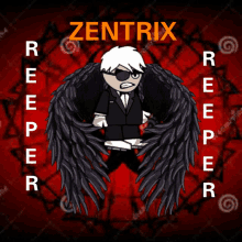 a cartoon character with wings and the name zentrix