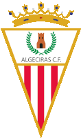 the logo for algeciras c.f. has a crown and a laurel wreath