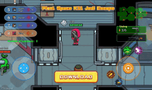 a pixel space kill jedi escape game is being played on a cell phone