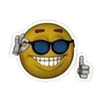 a smiley face wearing sunglasses and giving a thumbs up .