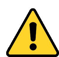 a yellow triangle with a black exclamation point inside