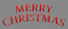 a red merry christmas sign on a grey background