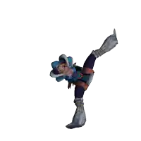 a person is laying on their back with a blue and purple item on their head that says " oh "