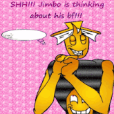 jimbo is thinking about his bf with a speech bubble