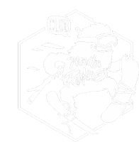 a black and white drawing of a bear wearing a hat and goggles with the words club nordic riders above it