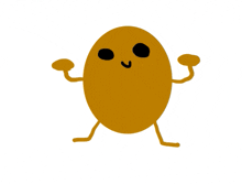 a cartoon drawing of a potato with arms legs and a face