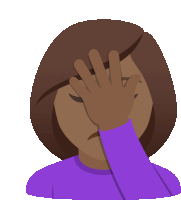 a woman in a purple sweater covers her face with her hand