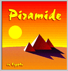 pyramide in the egypte is written on a poster