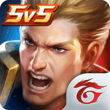 an app icon for a game called 5v5 with a man screaming