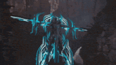 a painting of a monster standing in a cave