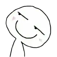 a drawing of a person 's face with a smirk on their face .