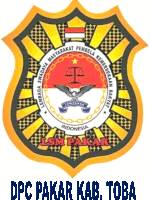 a logo for dpc pakar kab toba shows a scale of justice