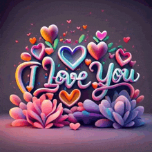 a colorful poster that says i love you