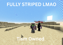 a screenshot of a video game says fully striped lmao tism owned