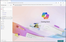 a computer screen shows a coming soon message