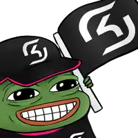 a cartoon of a frog wearing a black hat with the letter g on it