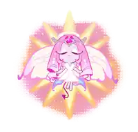 a cartoon drawing of a fairy with a devil tail