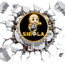 a logo for sibola is shown with a cartoon character in the center