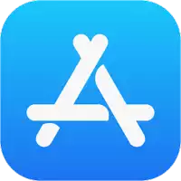 a blue app store icon with a white a on it