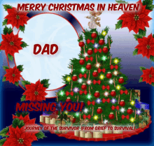 a merry christmas in heaven greeting card for dad