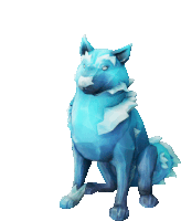 a statue of a dog that looks like ice is sitting on a white background