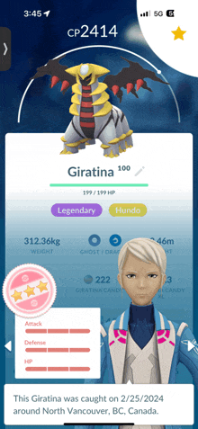 a screenshot of a game showing a giratina