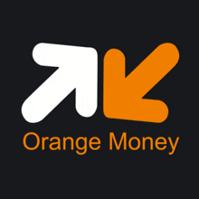 an orange money logo with a white arrow pointing up