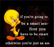 tweety bird is a cartoon character with a funny quote .