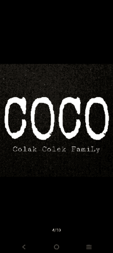 a black background with the word coco written in white