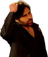 a man with a beard wearing a black jacket scratches his head
