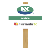 a sign for syngenta formula tg is attached to a wooden post