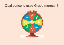 a colorful spinning wheel with the words qual conceito esse grupo merece above it