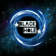 a black hole in the middle of a blue circle