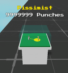 a screenshot of a video game that says pessimist 9999999 punches