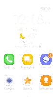 a phone screen shows the time as 12:18 am and the weather as 43 degrees