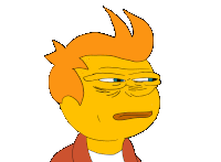 a yellow cartoon character with orange hair and a red jacket