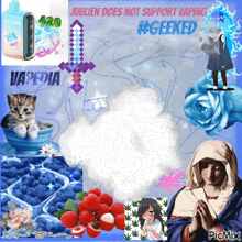 a collage of images with the words julien does not support vaping #geeked at the top