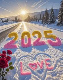 the year 2025 is written in the snow