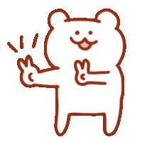 a line drawing of a bear giving a thumbs up