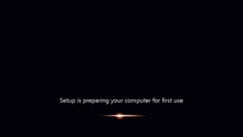 setup is preparing your computer for first use written on a black screen